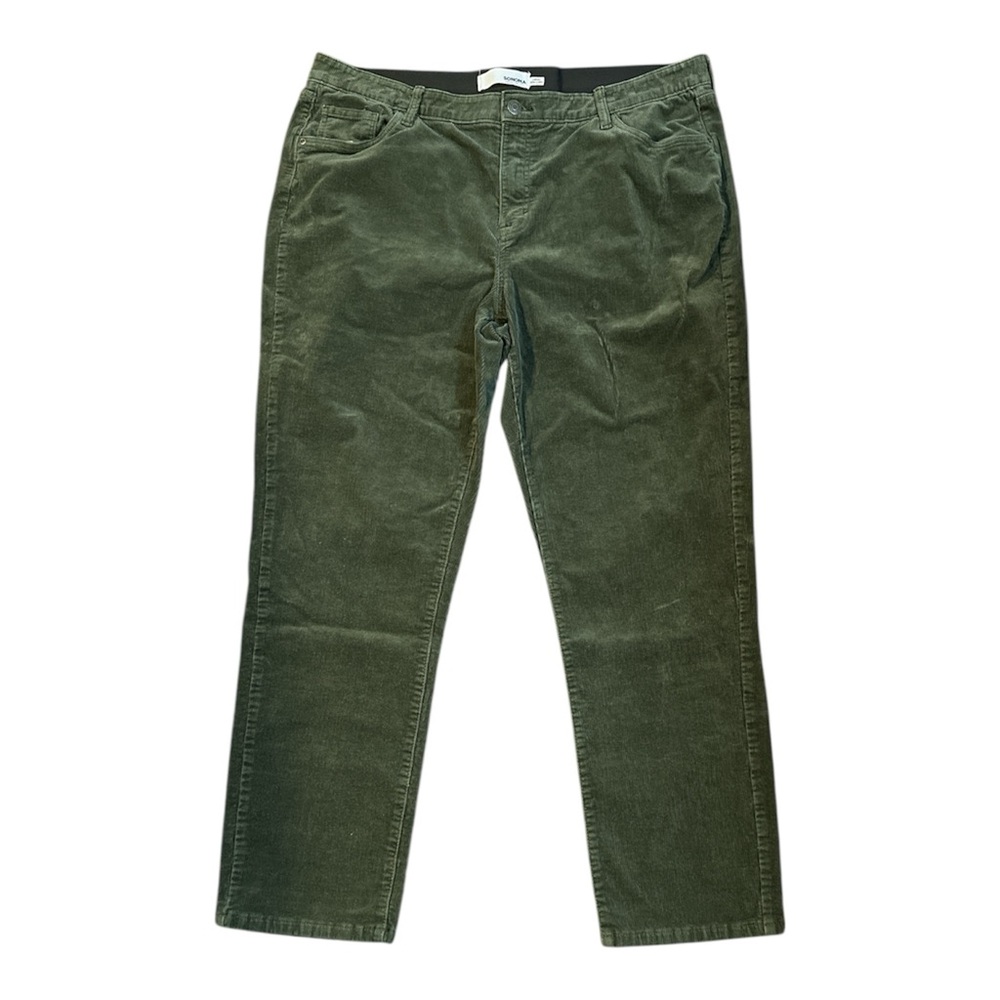 Sonoma Forest Green Corduroy Straight Leg Pants Women’s Size 20W Long